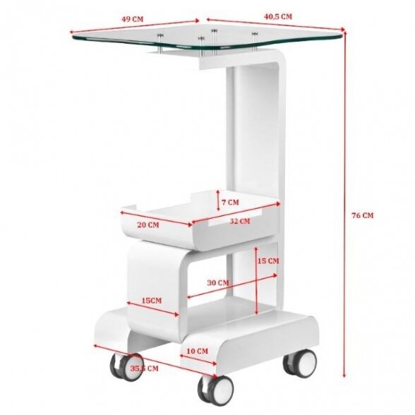 Table for cosmetology equipment 082, white 1