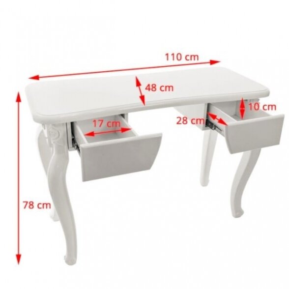 Manikiūro stalas STYL 2049, baltos sp. 3