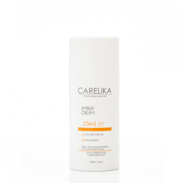 Carelika Amber 15 in 1 face cream with 2% Succinic acid, 100ml