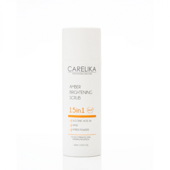 Carelika Amber 15 in 1 face scrub with 2% Amber Acid, 150ml