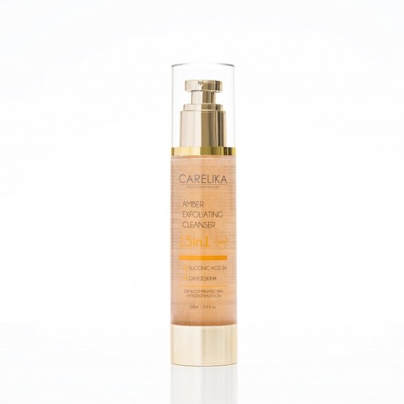 Carelika AMBER EXFOLIATING Отшелушивающее очищающее средство для лица 15 в 1 с 2% янтарной кислоты, 100мл