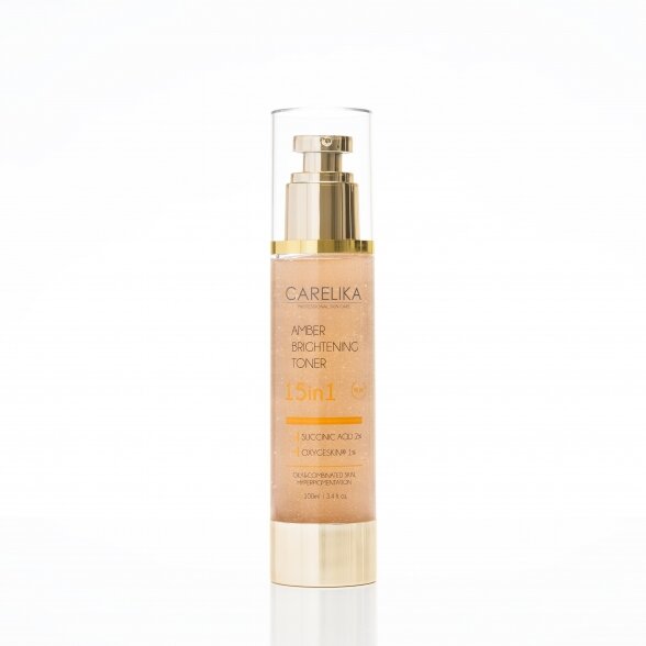 Carelika Amber brightening facial tonic 15 in 1 with 2% Succinic acid, 100ml