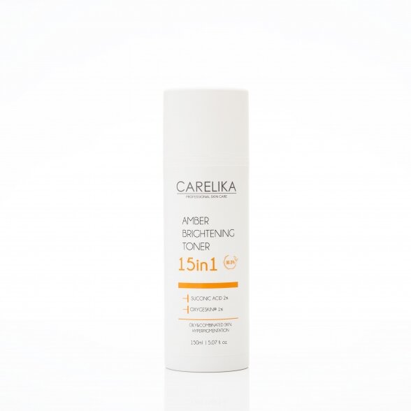 Carelika Amber skaistinantis veido tonikas 15 in 1 su 2% Gintaro rūgštimi, 150ml