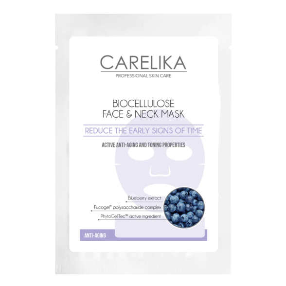 CARELIKA biocellulose face and neck mask for mature skin, 18ml