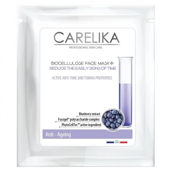 CARELIKA biocellulose face mask against aging, 8ml