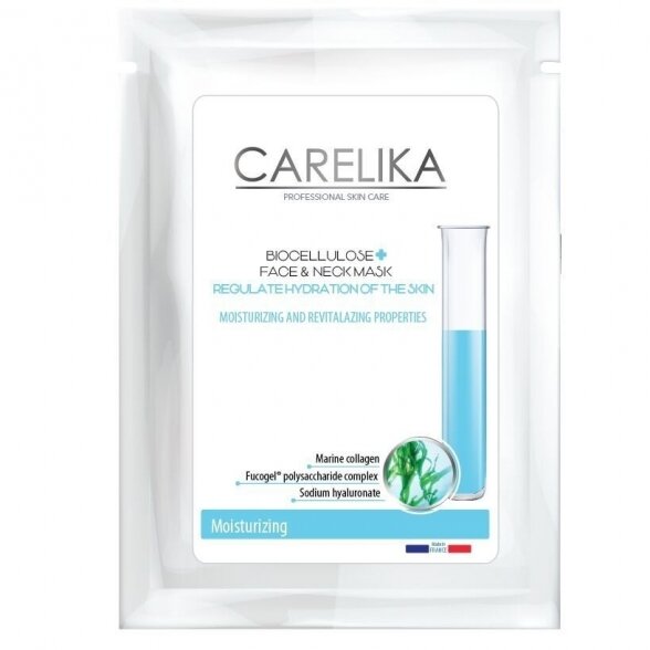 CARELIKA moisturizing biocellulose face and neck mask, 18ml