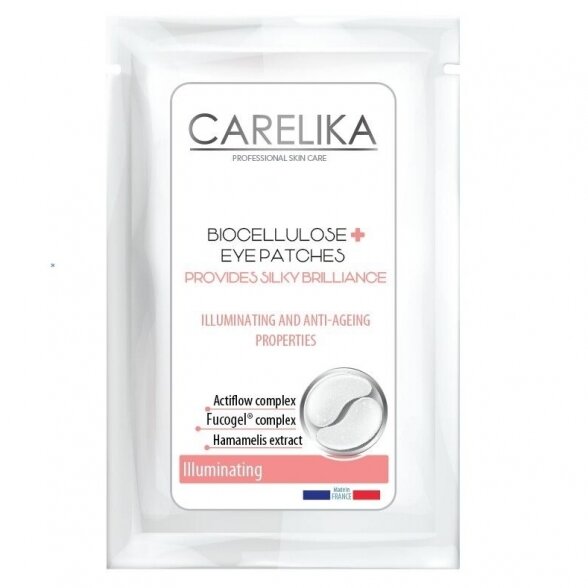 CARELIKA осветляющие кожу биоцеллюлозные патчи для глаз ILLUMINATING, EYE Patches