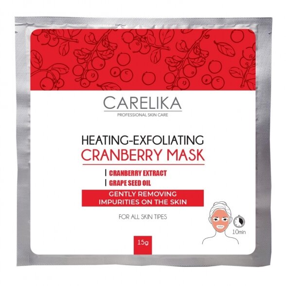 CARELIKA warming and exfoliating face mask with Cranberries, 15g