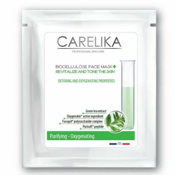 CARELIKA tonizuojanti bioceliuliozės veido kaukė, 18ml