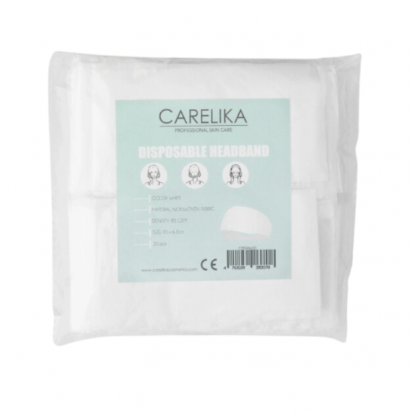 Carelika disposable headbands white sp., 20 pcs