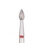 DIAMOND MILLING BIT DROP, RED, L 4.0MM, Ø2.5MM