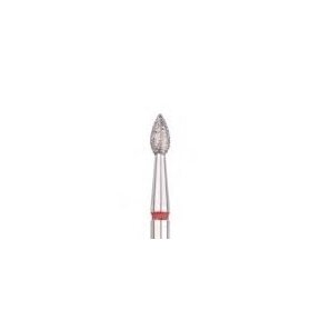 DIAMOND MILLING BIT DROP, RED, L 4.0MM, Ø2.5MM