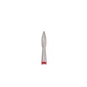 Diamond cutter tip flame, red L-10.0mm, Ø2.3mm