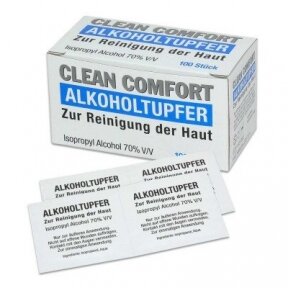 Салфетки спиртовые дезинфицирующие CLEAN COMFORT 3см х 3см, 100 шт.