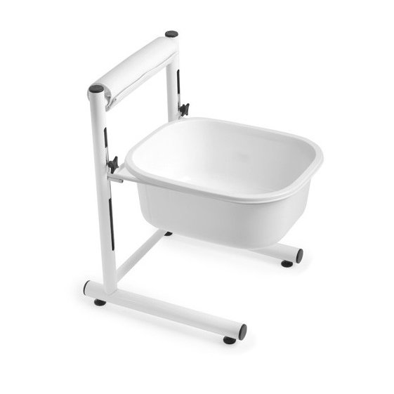 Pedicure bowl with adjustable stand, white. Leg.