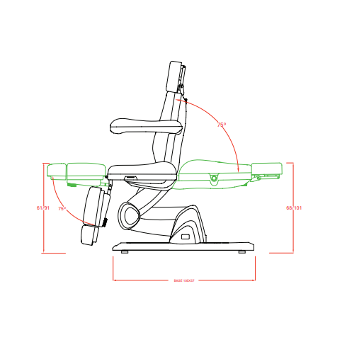 Electric pedicure chair Weelko Talus, 3 motors, white 2