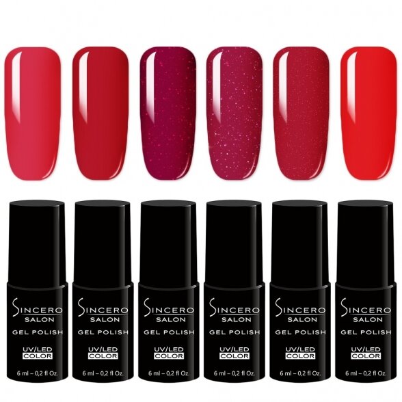 GEL NAIL POLISH SET SINCERO SALON MAD FOR LOVE, 6 PCS. X 6 ML