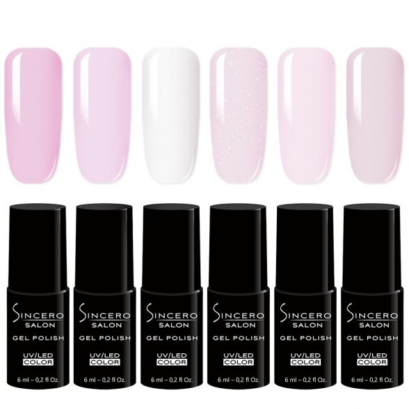 GELINIO NAGŲ LAKO RINKINYS "SINCERO SALON" SWEET PINK, 6 VNT. X 6 ML