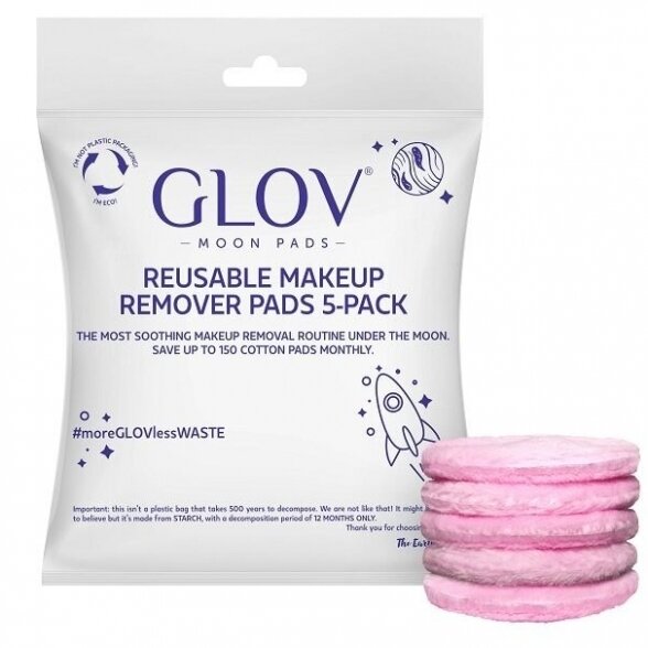 GLOV MOON PADS REUSABLE MAKEUP CLEANING DISKS 5 PCS.