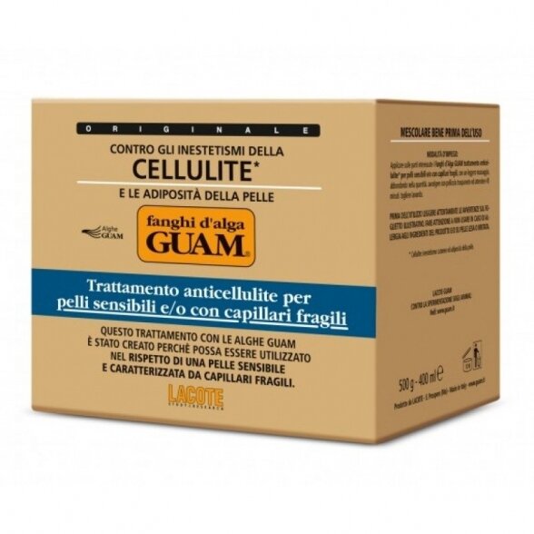 GUAM - ANTI-CELLULITE ALGAE MASK FOR SENSITIVE SKIN WITH FRAGILE CAPILARIES, 500 G