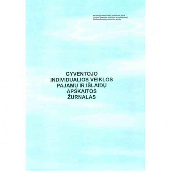 Journal of accounting of income and expenses of the individual activity of the resident