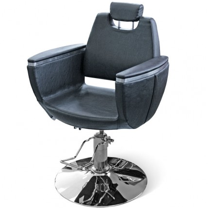 Hydraulic chair for hairdressing clients, black sp.