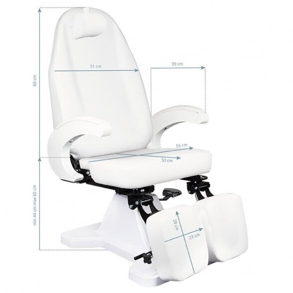 Hydraulic pedicure chair, white 6