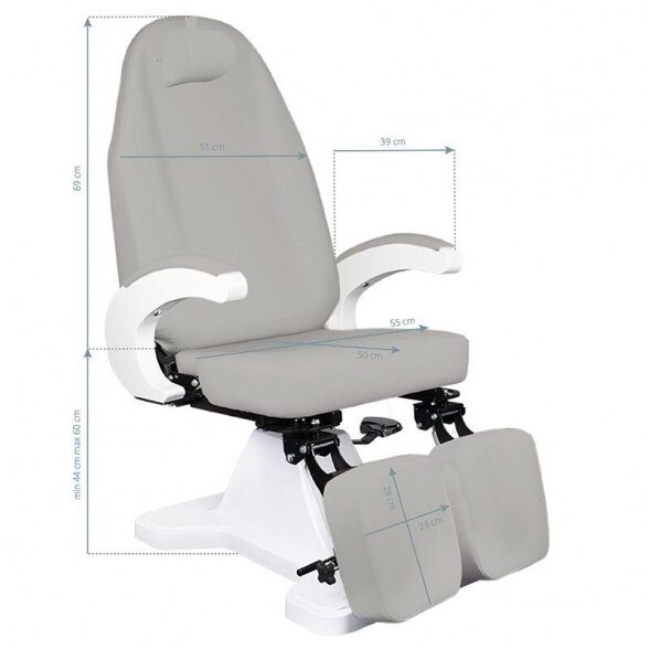 Hydraulic pedicure chair, gray 6