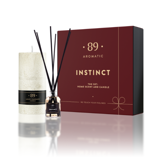 INSTINCT Home Scent with Sticks and Palm Wax Candle (Christmas Collection)