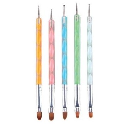 Set of tools for nail art, double-sided, 5 pcs.