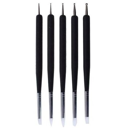 Set of tools for nail art, double-sided, 5 pcs.