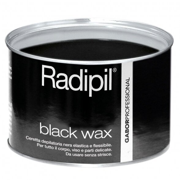 Черный воск для депиляции в банке Radipil Black Wax, для лица, тела и чувствительных зон 400 мл