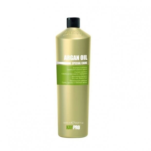 KAY PRO ARGAN OIL maitinamasis šampūnas sausiems, silpniems, nualintiems plaukams, 1000ml.