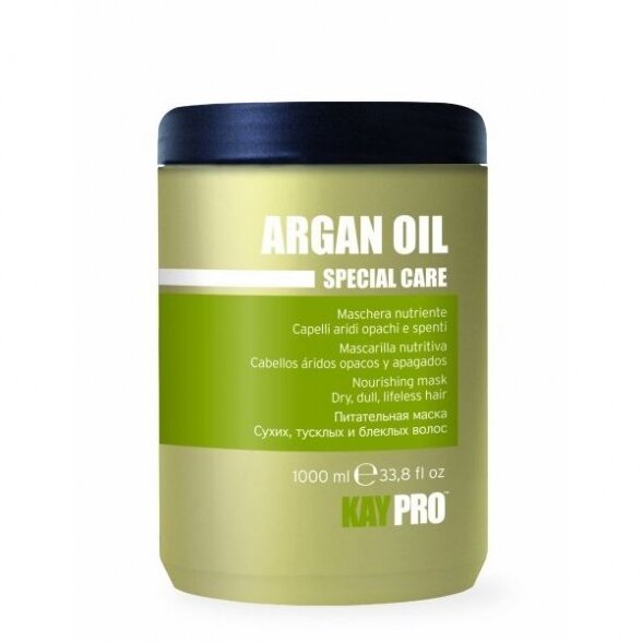 KAY PRO ARGAN OIL maitinanti kaukė sausiems, silpniems, nualintiems plaukams, 1000ml.