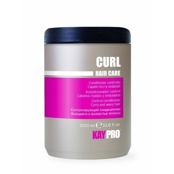 KAY PRO CURL garbanotus, banguotus plaukus kontroliuoijantis kondicionierius, 1000ml.