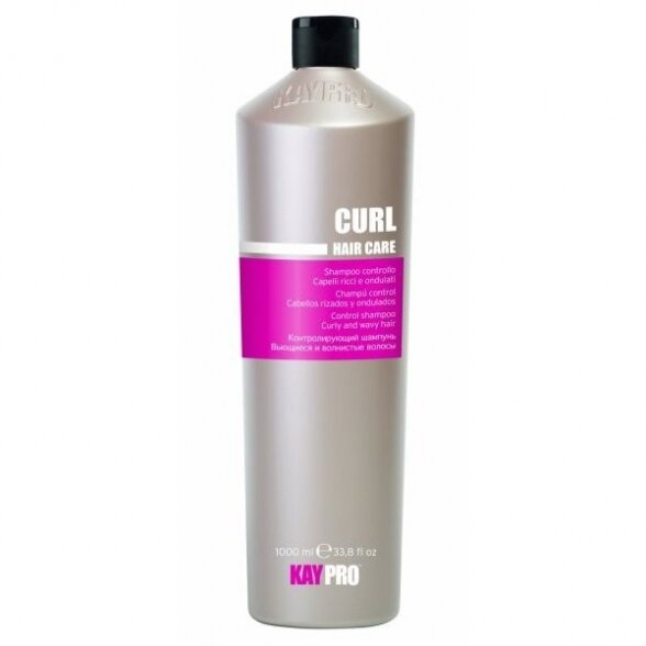 KAY PRO CURL garbanotus, banguotus plaukus kontroliuojantis šampūnas, 1000ml.