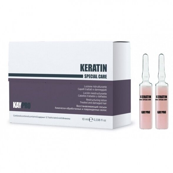 KAY PRO KERATIN plaukus atkuriantis serumas ampulėse, 10 ml x 12 vnt.