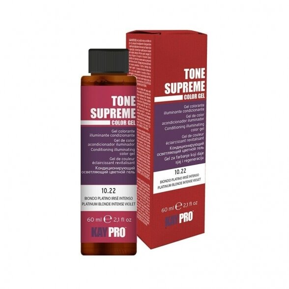 Kay Pro toneris Tone Supreme su Ikru ekstraktu, 10.22 PLATINUM BLONDE INTENSE VIOLET atspalvis, 60ml