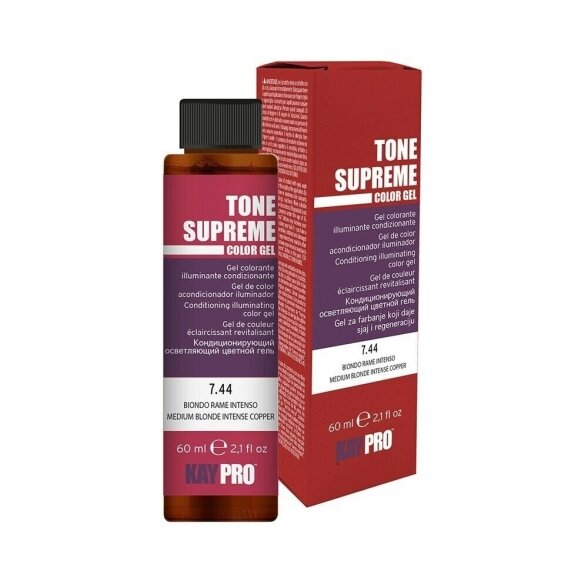 Kay Pro toner Tone Supreme with caviar extract, 7.44 MEDIUM BLONDE INTENSE COPPER shade, 60ml