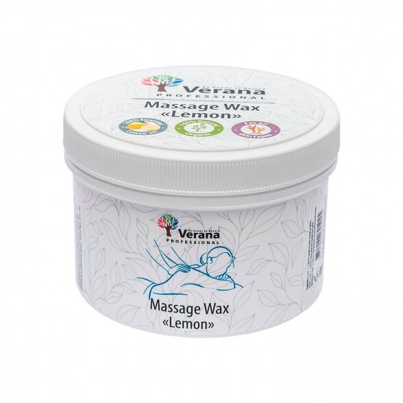 Solid massage oil (wax) Verana - Lemon, 450g.