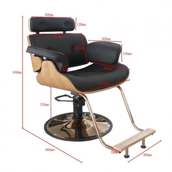 Barber chair GABBIANO FLORENTIJA, black sp. 3