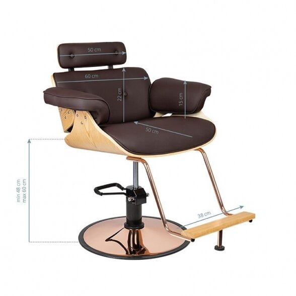 Hairdressing chair GABBIANO FLORENTIJA, brown sp. 4