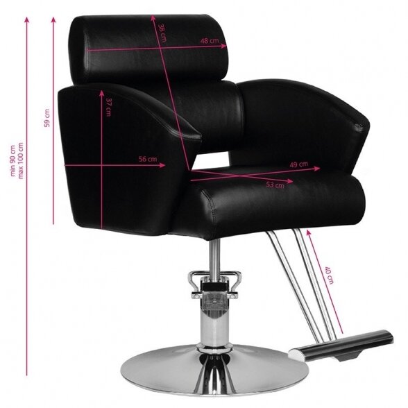 Hairdressing chair HAIR SYSTEM HS02, black sp. 2