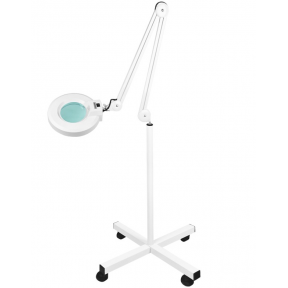 Cosmetic lamp S4 with magnifying glass, stand with 4 wheels