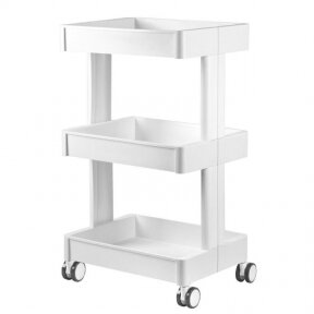 Cosmetic trolley 084 with three shelves, white