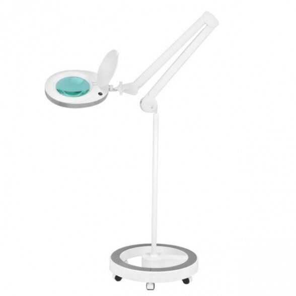 Cosmetic lamp with magnifying glass ELEGANTE 6025 60 LED SMD 5D with stand, white