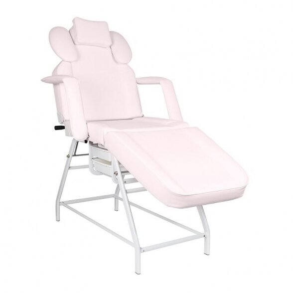 Cosmetology chair, white/pink