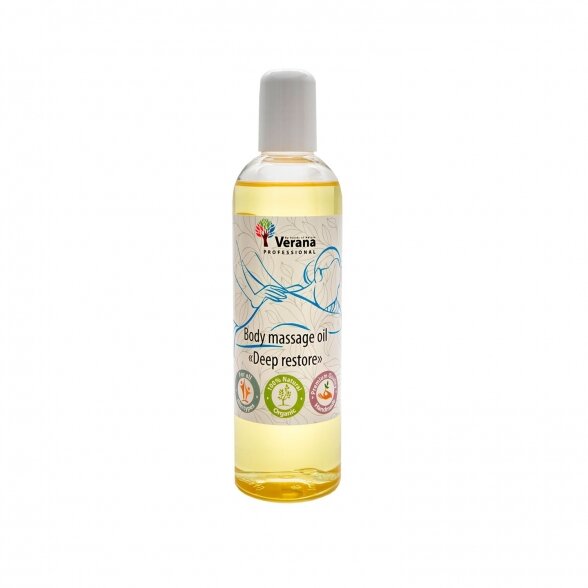 Kūno masažo aliejus DEEP RESTORE, Verana, BEKVAPIS, 250ml