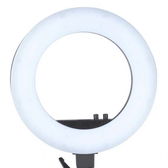 Lempa RING LIGHT 18" 48W LED su stovu, juodos sp. 4