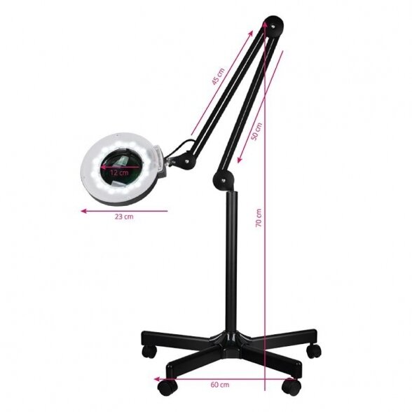 Lamp with magnifying glass + stand S5 LED, black 6